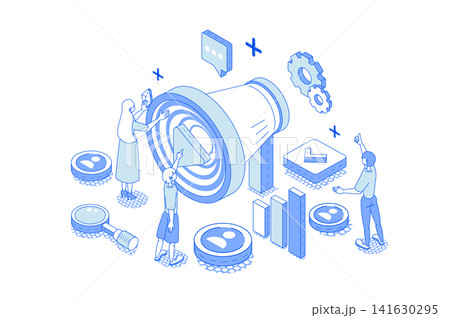 Referral Marketing Isometric Illustration Referral Marketing Isometric Illustration 141630295