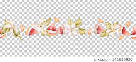 Grapefruit summer citrus fruit flower seamless border. Watercolor hand drawn floral food illustration isolated on white background for home kitchen textile fresh fabric print banner cosmetic package Grapefruit summer citrus fruit flower seamless border. Watercolor hand drawn floral food illustration isolated on white background for home kitchen textile fresh fabric print banner cosmetic package 141630920