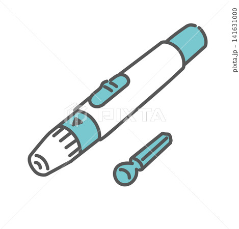 自己血糖測定用穿刺器具(ランセットデバイス)のイラスト 自己血糖測定用穿刺器具(ランセットデバイス)のイラスト 141631000