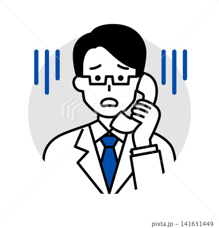 電話応対で困る男性医師のアイコン 電話応対で困る男性医師のアイコン 141631449