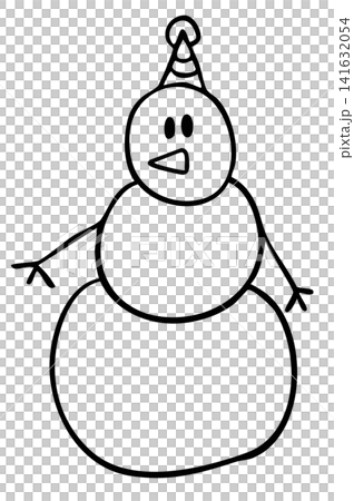 Snowman wearing winter hat outline for Christmas decoration, colouring book, festive season, card, December element, gift wrap, packaging, cartoon character, sticker, mascot, comic, standee, costume Snowman wearing winter hat outline for Christmas decoration, colouring book, festive season, card, December element, gift wrap, packaging, cartoon character, sticker, mascot, comic, standee, costume 141632054