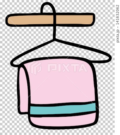 Hand drawn towel on a hanger for home, house, kitchen, bathroom, toilet, cleaning, department store, grocery shopping, supermarket, market, mart, room, icon, online shopping, home appliances, people Hand drawn towel on a hanger for home, house, kitchen, bathroom, toilet, cleaning, department store, grocery shopping, supermarket, market, mart, room, icon, online shopping, home appliances, people 141632062