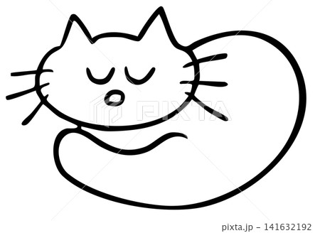 Hand drawn cat sleeping outline for colouring book, art, painting, kitten cartoon, characters, comic, mascot, stickers, tattoo, pet shop, vet, animal, home decor, house, yard, icon, room, rest time Hand drawn cat sleeping outline for colouring book, art, painting, kitten cartoon, characters, comic, mascot, stickers, tattoo, pet shop, vet, animal, home decor, house, yard, icon, room, rest time 141632192