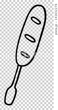 Hand drawn sausage stick outline for painting, food, lunch time, cafe, restaurant, menu, recipe, cook book, cartoon, office workers, grocery shopping, supermarket, market, mart, street stall, snack Hand drawn sausage stick outline for painting, food, lunch time, cafe, restaurant, menu, recipe, cook book, cartoon, office workers, grocery shopping, supermarket, market, mart, street stall, snack 141632278
