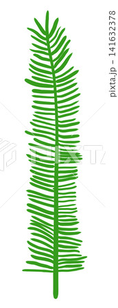 It is an illustration of a leaf drawn with a green line. 141632378