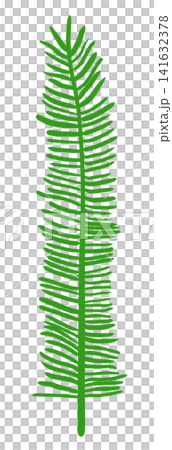 It is an illustration of a leaf drawn with a green line. 141632378