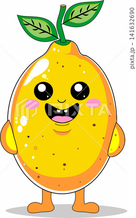 Cute Cartoon Lemon Character with Smiling Face Vector Illustration Cute Cartoon Lemon Character with Smiling Face Vector Illustration 141632690