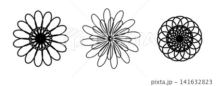 Flower illustration drawn with black lines Flower illustration drawn with black lines 141632823
