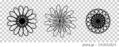Flower illustration drawn with black lines Flower illustration drawn with black lines 141632823