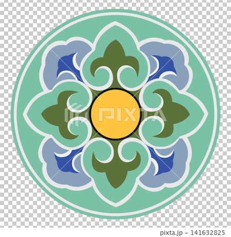 This is an illustration of Dancheong, a traditional Korean pattern. This is an illustration of Dancheong, a traditional Korean pattern. 141632825