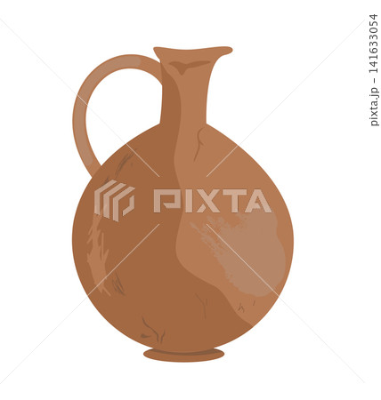 Greek ceramic vase ancient jar. Cartoon vector isolated illustration. Pottery jar earthenware antique design. Greek ceramic vase ancient jar. Cartoon vector isolated illustration. Pottery jar earthenware antique design. 141633054
