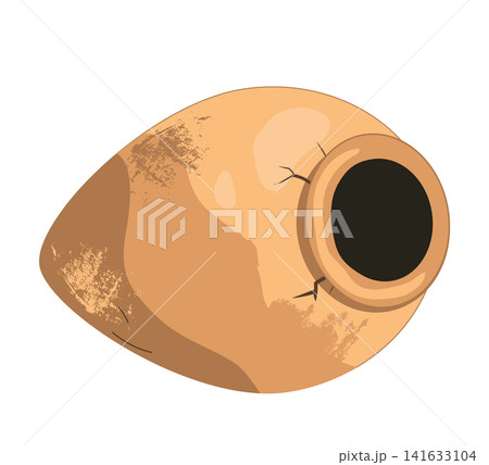 Amphora ancient pot in lying position. Isolated vector illustration 141633104