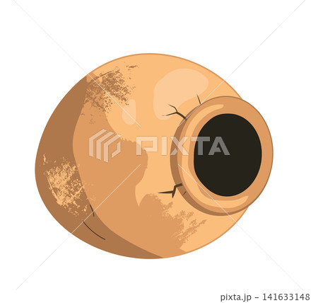 Amphora ancient pot in lying position. Isolated vector illustration Amphora ancient pot in lying position. Isolated vector illustration 141633148