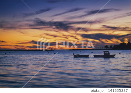 Porec Croatia Sunset Sea Fishing Boats Harbor View 141635887