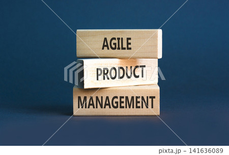 Agile product management words symbol. Concept words Agile product management on beautiful wooden blocks. Beautiful grey background. Business agile product management concept. Copy space. Agile product management words symbol. Concept words Agile product management on beautiful wooden blocks. Beautiful grey background. Business agile product management concept. Copy space. 141636089
