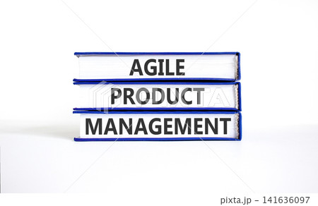 Agile product management words symbol. Concept words Agile product management on beautiful books. Beautiful white background. Business agile product management concept. Copy space. Agile product management words symbol. Concept words Agile product management on beautiful books. Beautiful white background. Business agile product management concept. Copy space. 141636097