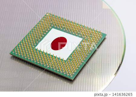 Japan flag on Computer Chip for Chip War Concept Global chipmakers CPU Central processing Unit Japan flag on Computer Chip for Chip War Concept Global chipmakers CPU Central processing Unit 141636265