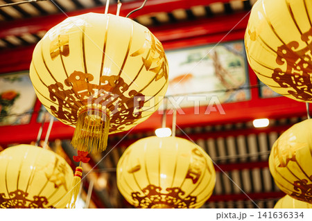 Chinese lantern, Temple decoration, Traditional culture lantern decoration in Chinese Shrine Chinese lantern, Temple decoration, Traditional culture lantern decoration in Chinese Shrine 141636334