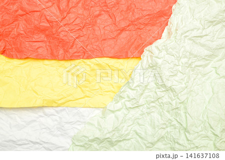 crumpled color paper red yellow white green colors 141637108