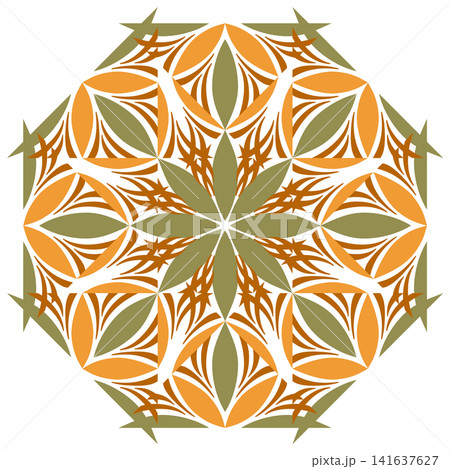 Autumn mandala Ethnic ornamental round pattern Autumn mandala Ethnic ornamental round pattern 141637627