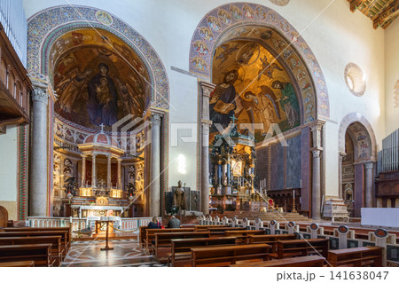 MESSINA, ITALY - NOVEMBER 06, 2018 - Messina Duomo Cathedral and its interiors in Sicily 141638047