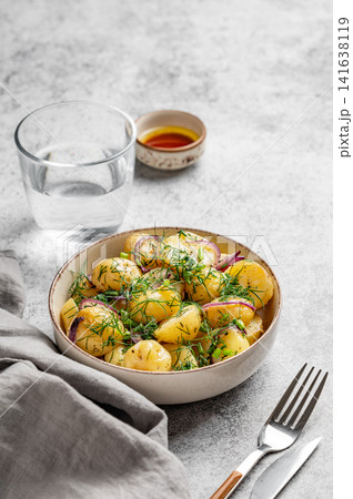 Warm Potato Salad with Red Onion and Fresh Dill Warm Potato Salad with Red Onion and Fresh Dill 141638119