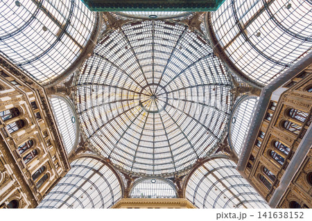 NAPLES, ITALY - 05 NOVEMBER, 2018 - Galleria Umberto I, a public shopping gallery in Napoli and its interiors NAPLES, ITALY - 05 NOVEMBER, 2018 - Galleria Umberto I, a public shopping gallery in Napoli and its interiors 141638152