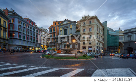 NAPLES, ITALY - NOV 5, 2018 - Fontana del Carciofo or Fountain of the Artichoke on Piazza Trieste E Trento NAPLES, ITALY - NOV 5, 2018 - Fontana del Carciofo or Fountain of the Artichoke on Piazza Trieste E Trento 141638154