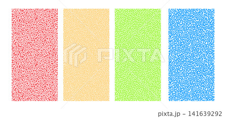 Seamless coral pattern set with abstract brain-like shapes and organic sea textures, perfect for coastal backgrounds and summer designs 141639292
