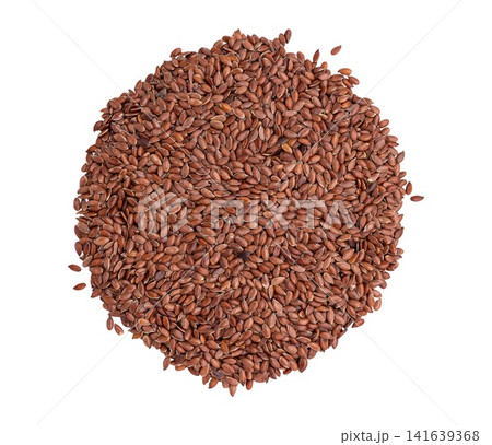 pile of flax seeds isolated on white pile of flax seeds isolated on white 141639368