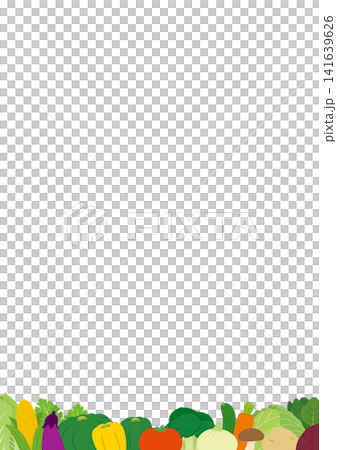 Frame illustration of various vegetables (vertical) Frame illustration of various vegetables (vertical) 141639626
