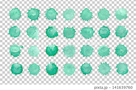 Varied tones range from pale seafoam to deep turquoise, creating fresh contrast within the set. Turquoise mint watercolor paint blobs collection with splatter edges isolated. Varied tones range from pale seafoam to deep turquoise, creating fresh contrast within the set. Turquoise mint watercolor paint blobs collection with splatter edges isolated. 141639760