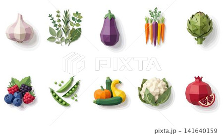 vegetables icons set isolated on white background vegetables icons set isolated on white background 141640159