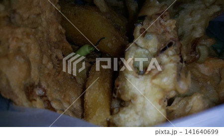 Close up shot of delicious fried food. Fried food is a typical Indonesian food. Close up shot of delicious fried food. Fried food is a typical Indonesian food. 141640699