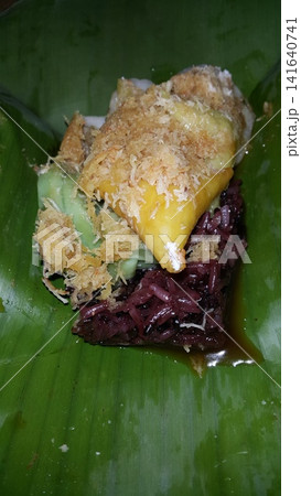 Traditional Indonesian food consists of serabi, lupis, and injin. 141640741
