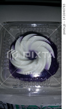 White and blue pudding. White and blue pudding. 141640783
