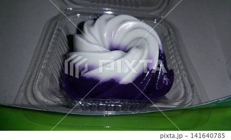 White and blue pudding. 141640785