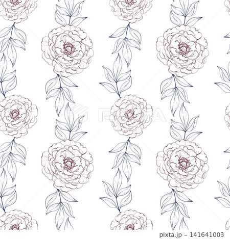 Peony leaves seamless pattern. Botanical floral background for design Peony leaves seamless pattern. Botanical floral background for design 141641003