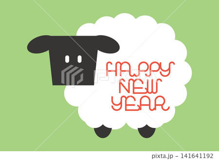 未年年賀状素材 黒顔羊とHAPPY NEW YEAR 未年年賀状素材 黒顔羊とHAPPY NEW YEAR 141641192