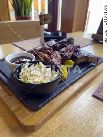 Low-Angle View of Mixed Grilled Meat Platter Low-Angle View of Mixed Grilled Meat Platter 141641959