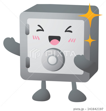 Cute safe with smiling face and sparkling stars 141642197