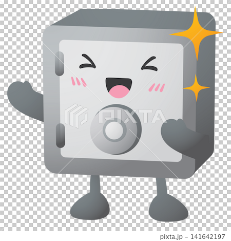 Cute safe with smiling face and sparkling stars 141642197