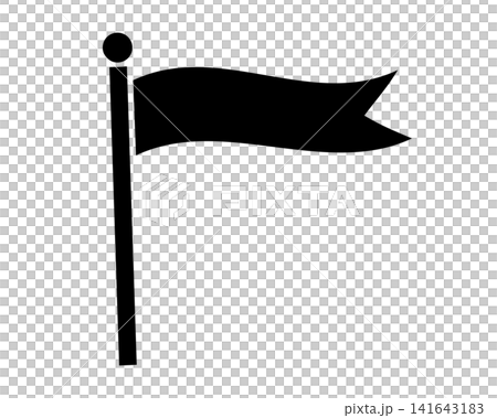 Silhouette icon illustration of a black flag fluttering in the wind. Silhouette icon illustration of a black flag fluttering in the wind. 141643183