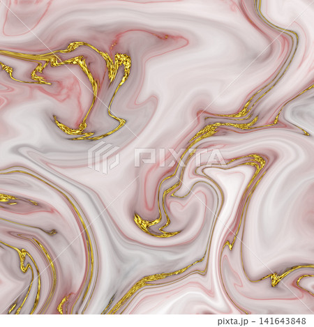 Fluid Art. Abstract colorful background, wallpaper. Mixing paints. Modern art. Marble texture 141643848