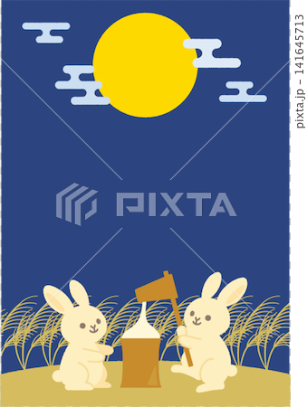 賞月_可愛流行/廣告插畫_A3尺寸直版_帶文字空間 賞月_可愛流行/廣告插畫_A3尺寸直版_帶文字空間 141645713