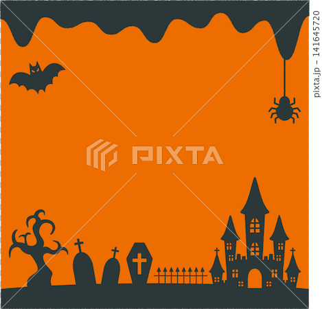 Halloween Silhouette Cute POP/Advertising Illustration Square Size with Text Space Halloween Silhouette Cute POP/Advertising Illustration Square Size with Text Space 141645720