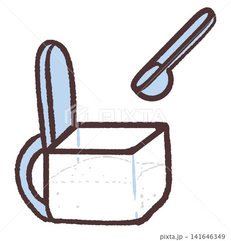 開いた水色の調味料入れのイラスト 141646349