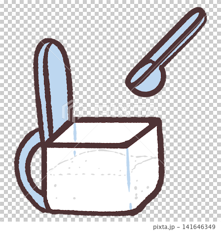 Illustration of an open light blue spice container Illustration of an open light blue spice container 141646349