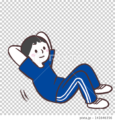 Illustration of a man doing sit-ups Illustration of a man doing sit-ups 141646356