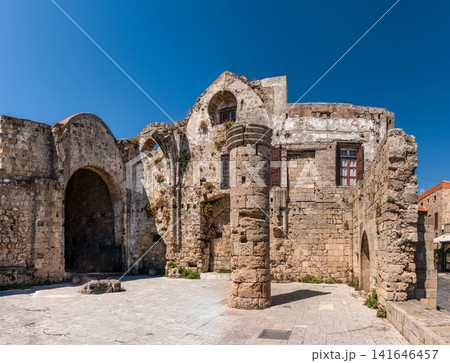 Medieval Church Ruins In Old Town Of Rhodes Greece 141646457